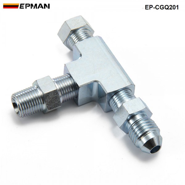 EPMAN 1/8NPT to 4AN Turbo Adapter Tee Fitting w/ Block Oil Feed